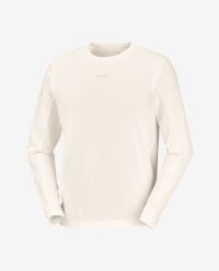 SALOMON SHKOUT CORE LS TEE M WHISPER WHITE ET PINK FROSTING Tee shirtmanches longues  running