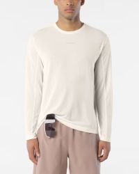 SALOMON SHKOUT CORE LS TEE M WHISPER WHITE ET PINK FROSTING Tee shirtmanches longues  running pas cher