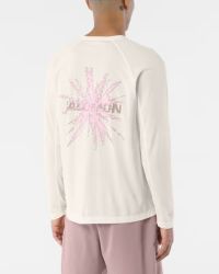 SALOMON SHKOUT CORE LS TEE M WHISPER WHITE ET PINK FROSTING Tee shirtmanches longues  running pas cher