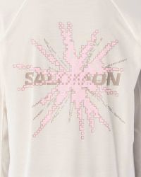 SALOMON SHKOUT CORE LS TEE M WHISPER WHITE ET PINK FROSTING Tee shirtmanches longues  running pas cher