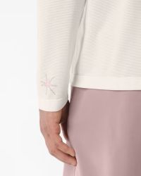 SALOMON SHKOUT CORE LS TEE M WHISPER WHITE ET PINK FROSTING Tee shirtmanches longues  running pas cher