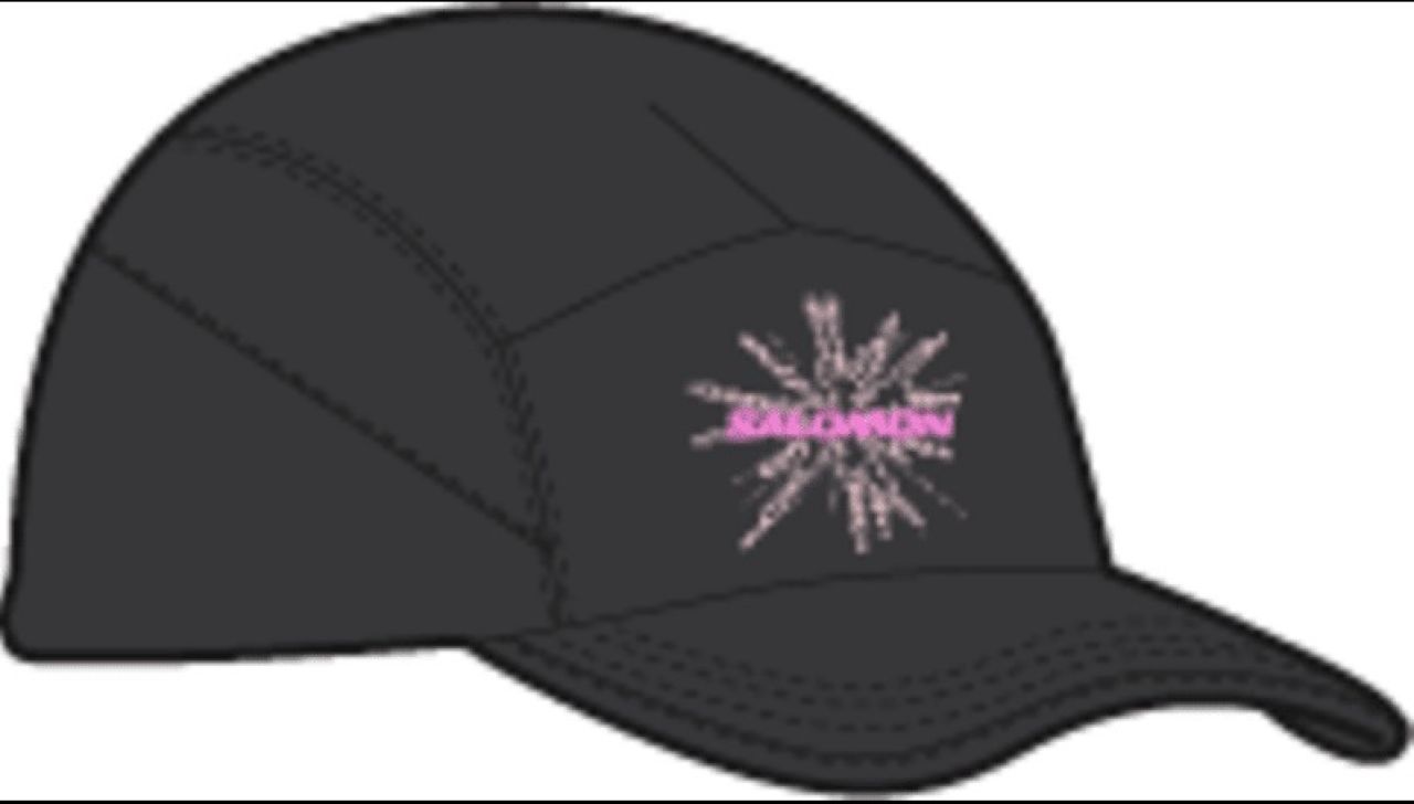 SALOMON SENSE AERO CAP GRAPHIC DEEP BLACK ET PINK FROSTING Casquette running