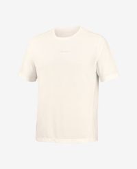 SALOMON SHKOUT CORE SS TEE M WHISPER WHITE ET PINK FROSTING Tee shirt running pas cher