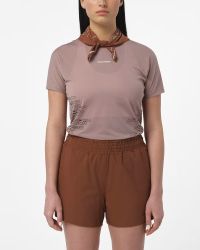 SALOMON SENSE AERO SS TEE GRAPHIC W ANTLER ET CHOCOLATE FONDANT Tee shirt running pas cher