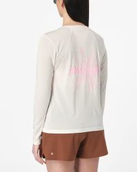 SALOMON SHKOUT CORE LS TEE W WHISPER WHITE ET PINK FROSTING Tee shirtmanches longues  running pas cher