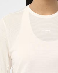 SALOMON SHKOUT CORE LS TEE W WHISPER WHITE ET PINK FROSTING Tee shirtmanches longues  running pas cher