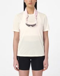 SALOMON SHKOUT CORE SS TEE W WHISPER WHITE ET PINK FROSTING Tee shirt running pas cher