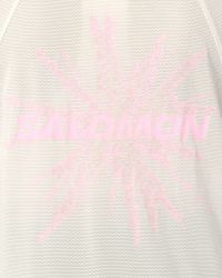 SALOMON SHKOUT CORE SS TEE W WHISPER WHITE ET PINK FROSTING Tee shirt running pas cher