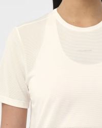 SALOMON SHKOUT CORE SS TEE W WHISPER WHITE ET PINK FROSTING Tee shirt running pas cher