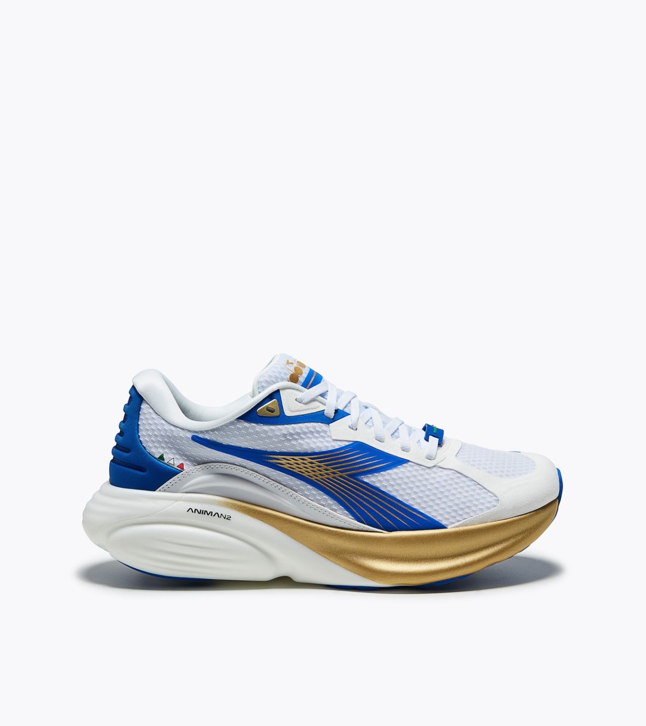 DIADORA ATOMO STAR WHITE, ROYAL BLUE ET GOLD Chaussure running