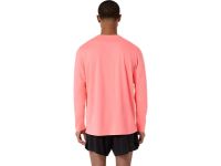 ASICS FUJITRAIL LOGO LS TOP SUN CORAL Tee shirt manches longues  running pas cher
