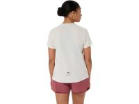 ASICS FUJITRAIL ELITE GRAPHIC SS TOP CREAM Tee shirt  running pas cher