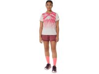 ASICS FUJITRAIL ELITE GRAPHIC SS TOP CREAM Tee shirt  running pas cher