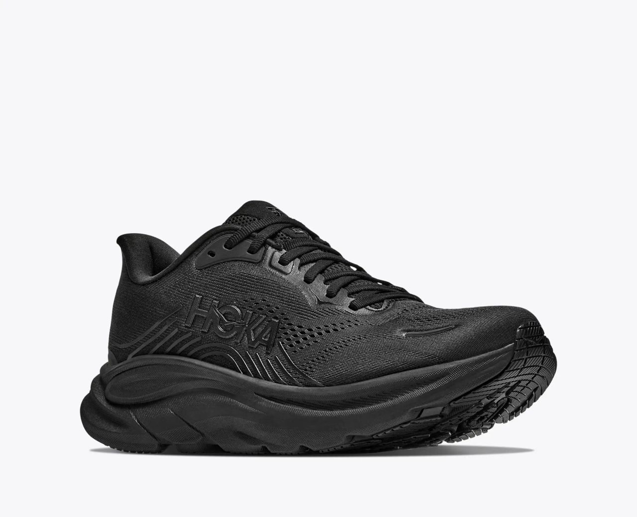 HOKA CLIFTON 11 WIDE BLACK Chaussures de running pour pieds larges