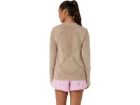 ASICS ROAD SEAMLESS LS TOP GREIGE Tee shirt  running pas cher