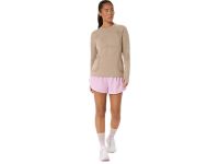ASICS ROAD SEAMLESS LS TOP GREIGE Tee shirt  running pas cher