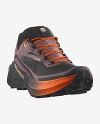 SALOMON GENESIS 2  HUCKLEBRRY, BLACK ET RD ORANGE Chaussures de trail pas cher