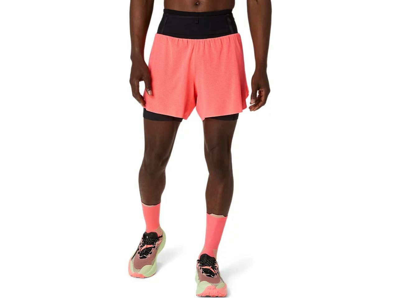 ASICS FUJITRAIL ELITE SHORT BLAZING CORAL Short trail 2 en 1