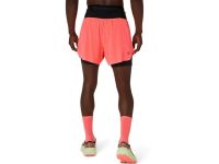 ASICS FUJITRAIL ELITE SHORT BLAZING CORAL Short trail 2 en 1 pas cher