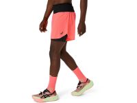 ASICS FUJITRAIL ELITE SHORT BLAZING CORAL Short trail 2 en 1 pas cher