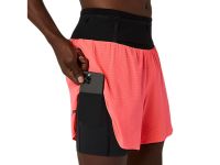 ASICS FUJITRAIL ELITE SHORT BLAZING CORAL Short trail 2 en 1 pas cher