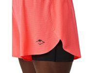 ASICS FUJITRAIL ELITE SHORT BLAZING CORAL Short trail 2 en 1 pas cher
