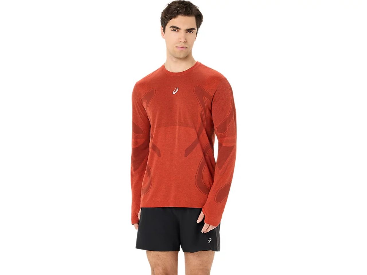 ASICS ROAD SEAMLESS LS TOP SINGED RED Tee shirt  running