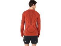 ASICS ROAD SEAMLESS LS TOP SINGED RED Tee shirt  running pas cher