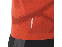 ASICS ROAD SEAMLESS LS TOP SINGED RED Tee shirt  running pas cher
