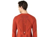 ASICS ROAD SEAMLESS LS TOP SINGED RED Tee shirt  running pas cher