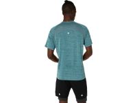 ASICS ROAD SS TOP FOGGY TEAL Tee shirt  running pas cher
