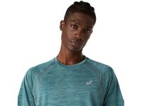ASICS ROAD SS TOP FOGGY TEAL Tee shirt  running pas cher