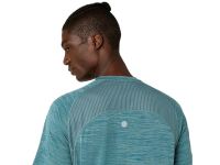 ASICS ROAD SS TOP FOGGY TEAL Tee shirt  running pas cher