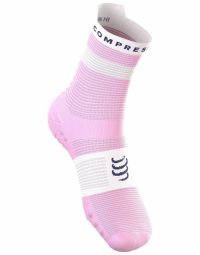 COMPRESSPORT PRO RACING SOCKS V4 ORCHID ET WHITE Chaussettes running pas cher