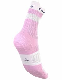 COMPRESSPORT PRO RACING SOCKS V4 ORCHID ET WHITE Chaussettes running pas cher