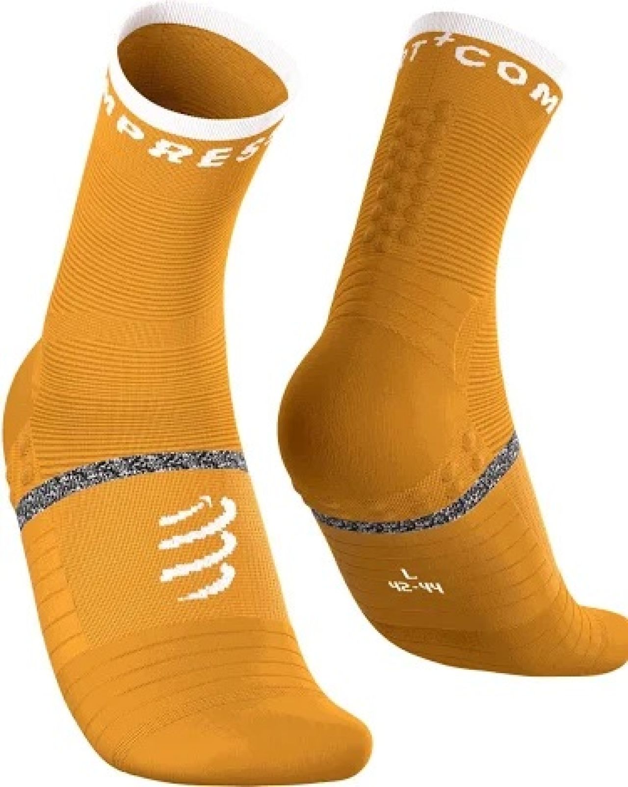 COMPRESSPORT PRO MARATHON SOCKS V2.0 SUNFLOWER ET WHITE Chaussettes running