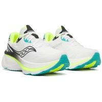 SAUCONY HURRICANE 26 WHITE ET CITRON Chaussures running saucony pas cher