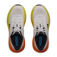 HOKA BONDI 9 WHITE ET NEON TANGERINE Chaussures de running pas cher