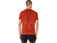 ASICS ROAD SEAMLESS SS TOP SINGED RED Tee shirt  running pas cher