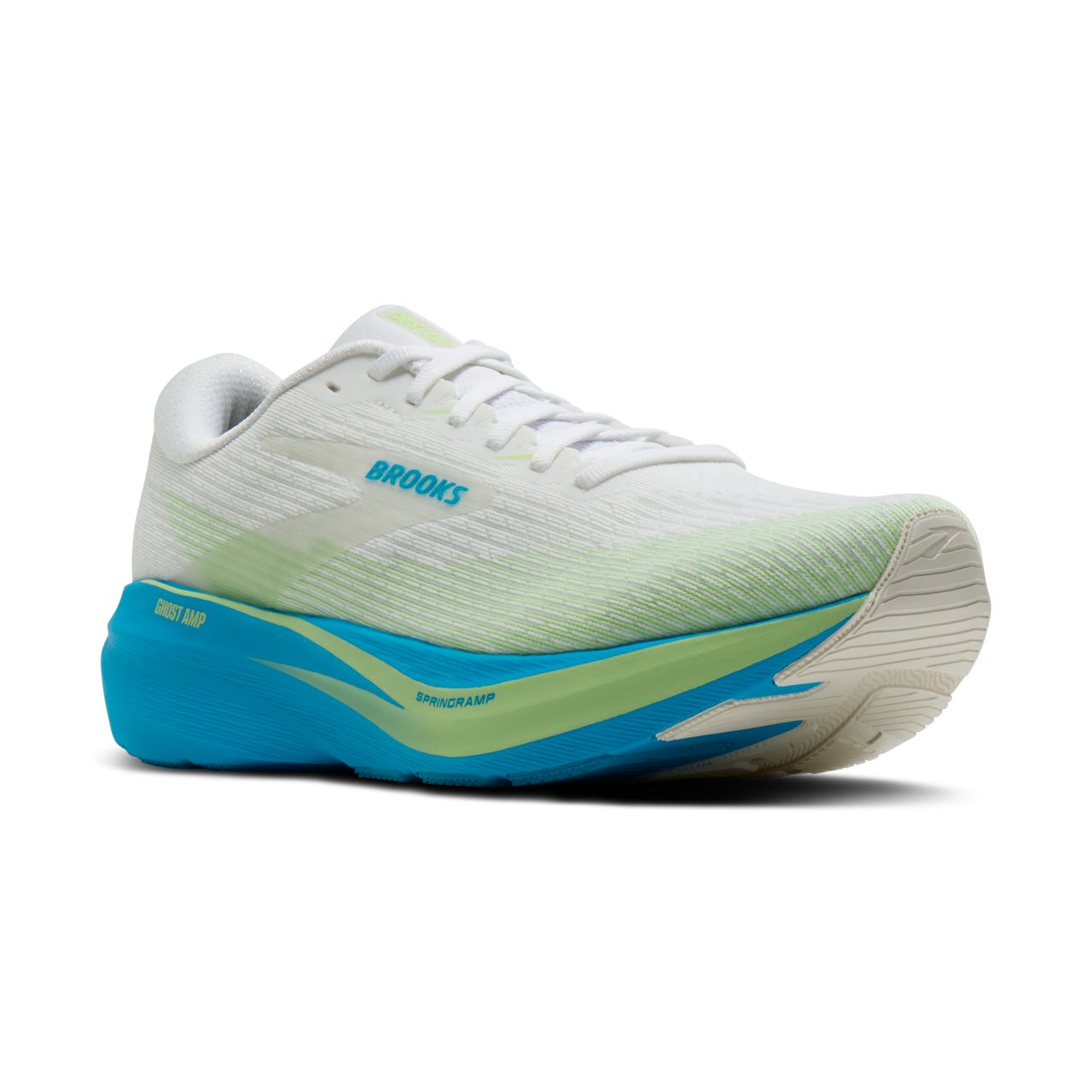 BROOKS GHOST AMP WHITE, BLUE ET PARADISE GREEN Chaussures de running