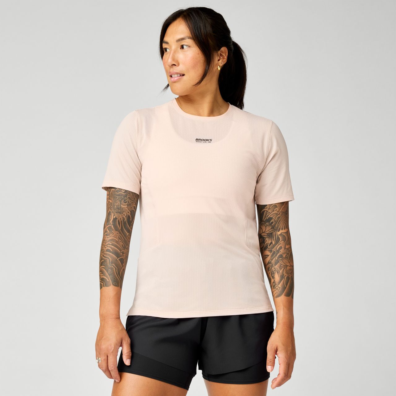 BROOKS HIGH POINT SHORT SLEEVE 2.0 ROSE DUST  Tee shirt running