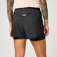 BROOKS CASCADIA SHORT 2 EN 1  WOMEN BLACK Short brooks pas cher