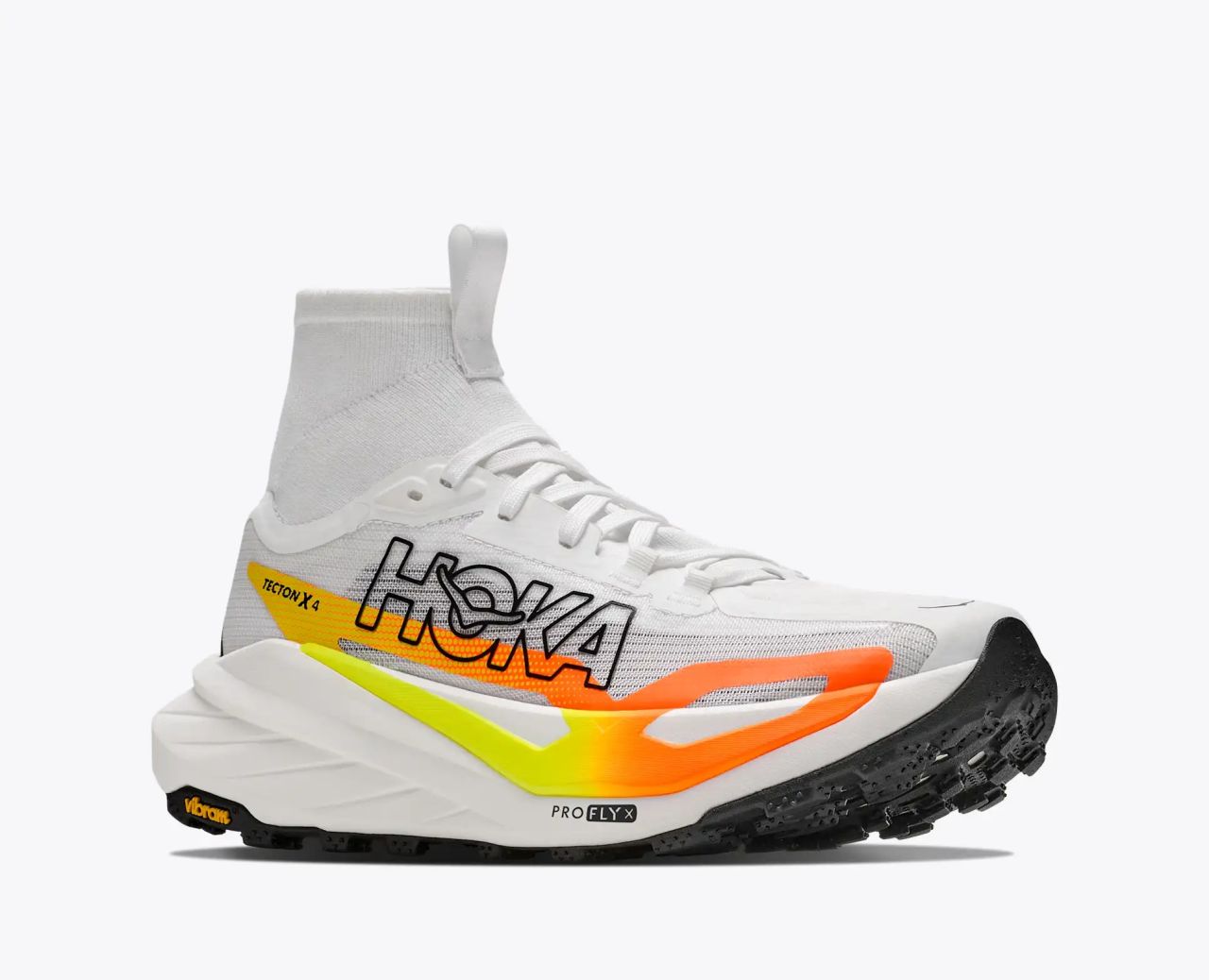 HOKA TECTON X 4 FROST ET NEON TANGERINE Chaussures de trail