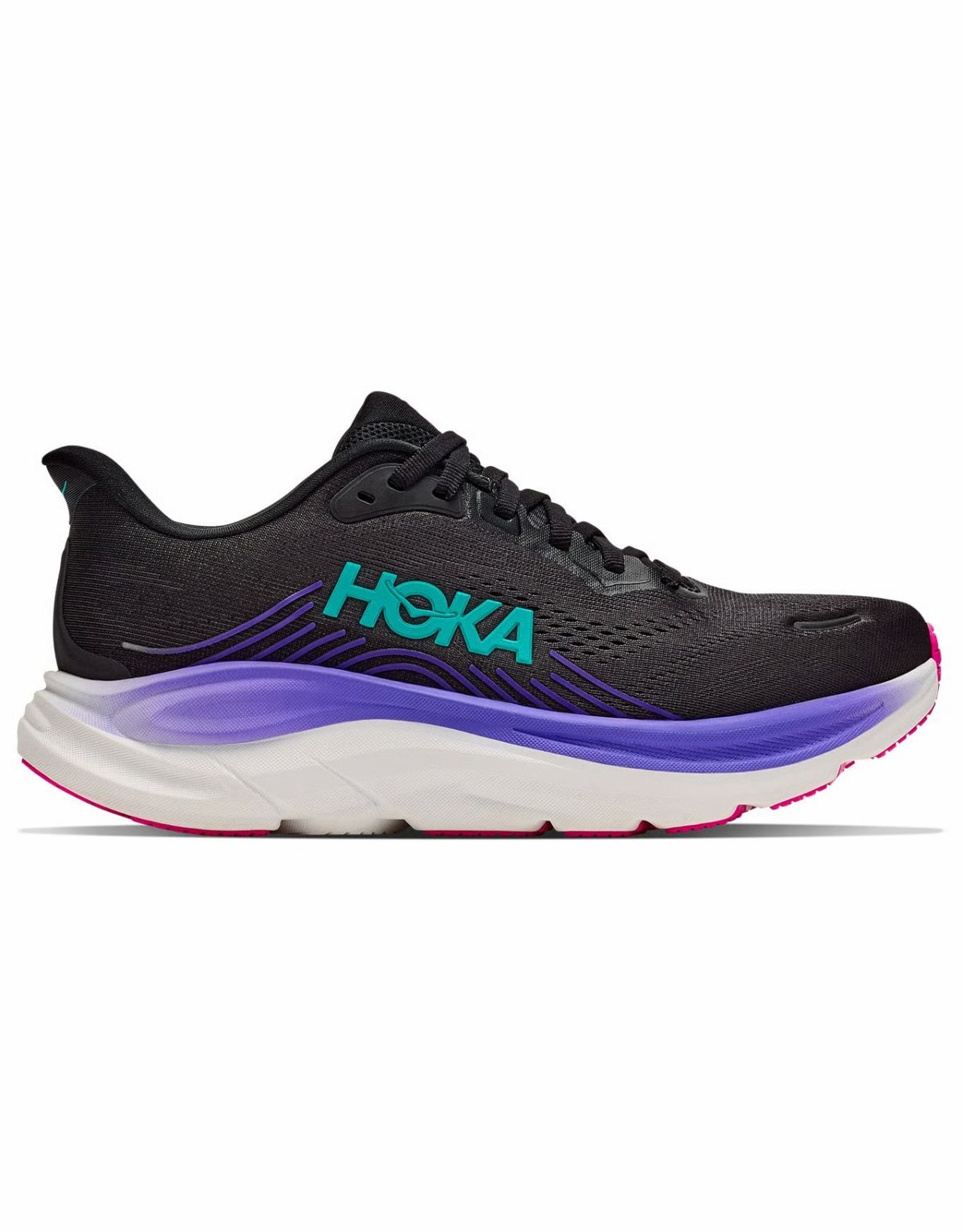HOKA CLIFTON 11 W BLACK ET NEON NEBULA Chaussures de running