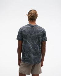 HOKA EVERYRUN SS CLF PRT BLACK ET WHITE PRINT Tee shirt  Running pas cher