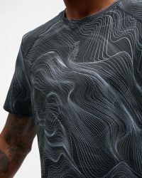 HOKA EVERYRUN SS CLF PRT BLACK ET WHITE PRINT Tee shirt  Running pas cher