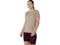 ASICS ROAD SEAMLESS SS TOP GREIGE Tee shirt  running pas cher