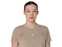 ASICS ROAD SEAMLESS SS TOP GREIGE Tee shirt  running pas cher