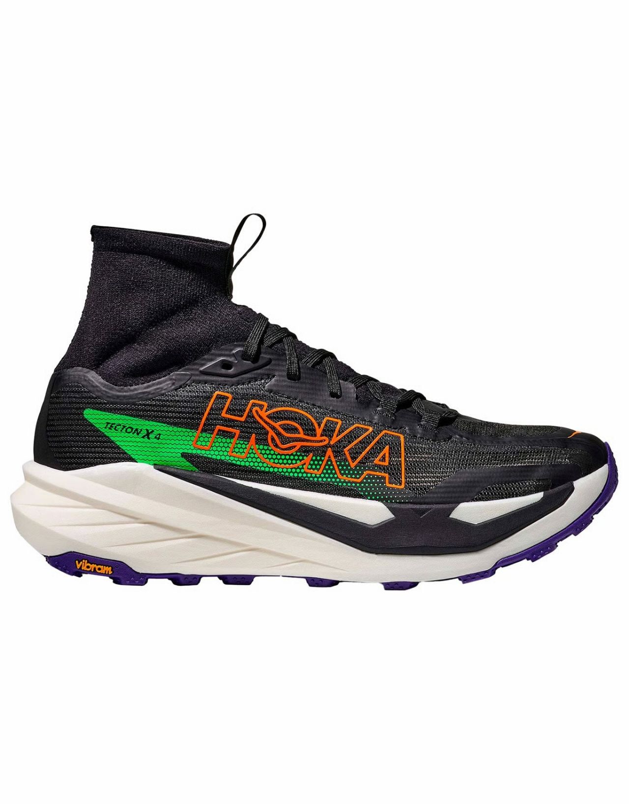 HOKA TECTON X 4 BLACK ET NEON GREEN Chaussures de trail