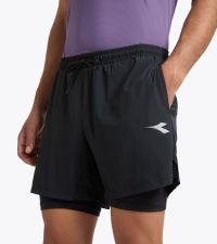 DIADORA SHORTS 2 IN 1 5" BLACK Cuissard de running pas cher